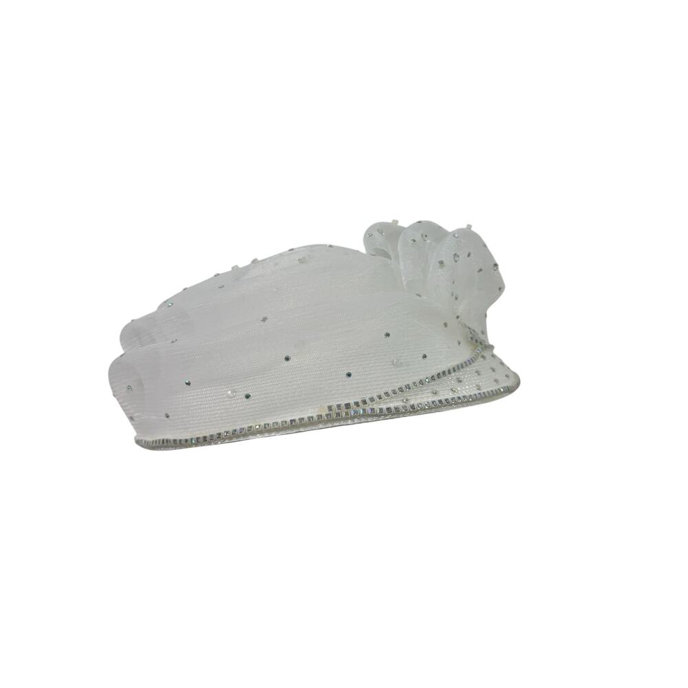 Vintage 1980s Ann MArie Wide Brimmed White Derby Church Formal HAt - Picture 8 of 8